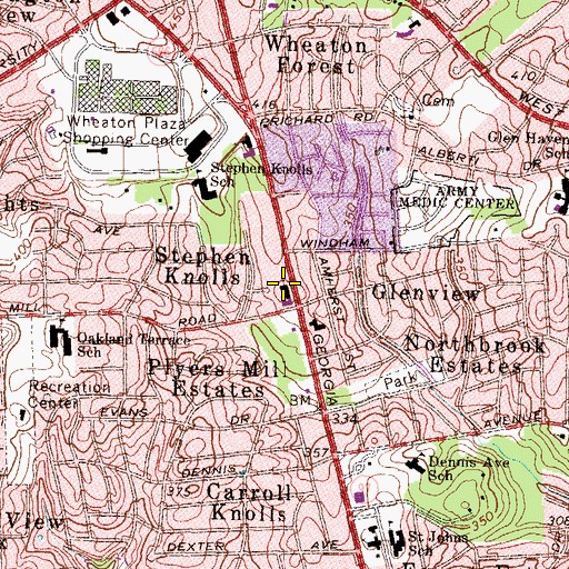 Topographic Map of Hughes United Methodist Church, MD