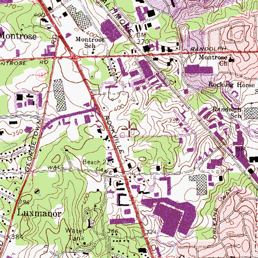 Topographic Map of White Flint Metro Station, MD