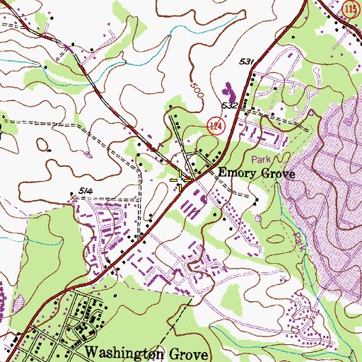 Topographic Map of Emory Grove United Methodist Church, MD