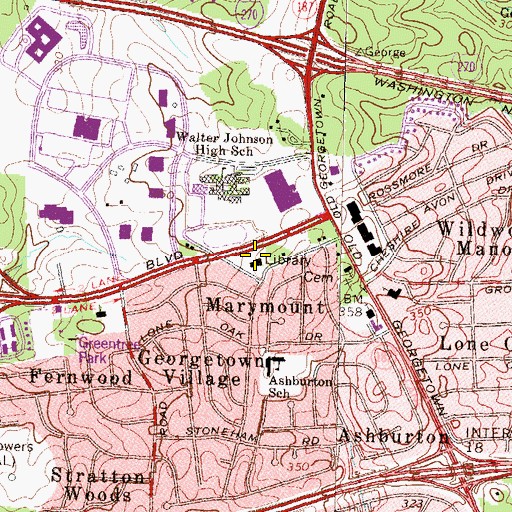 Topographic Map of Davis Library, MD
