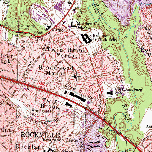 Topographic Map of Rockville United Church, MD