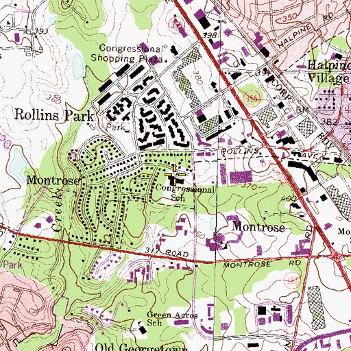 Topographic Map of Congressional Elementary School (historical), MD