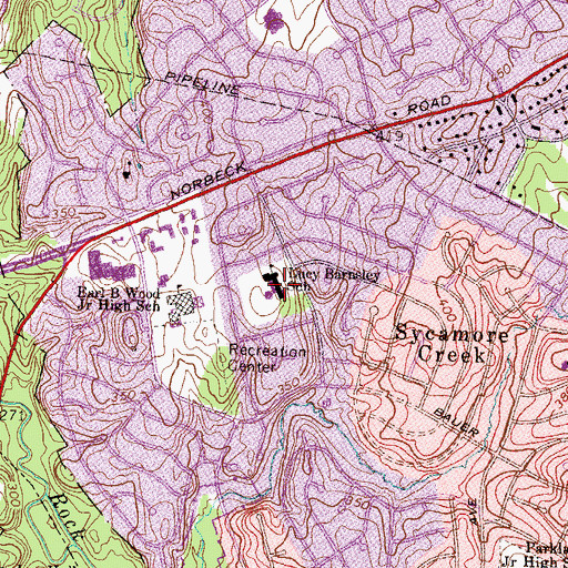 Topographic Map of Lucy V Barnsley Elementary School, MD