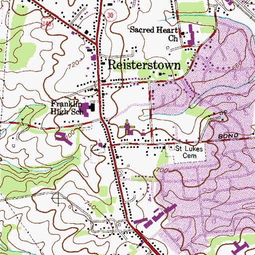 Topographic Map of Chatsworth School, MD