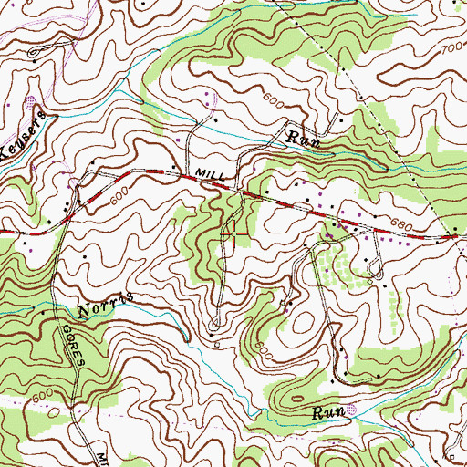 Topographic Map of Franklin Valley, MD