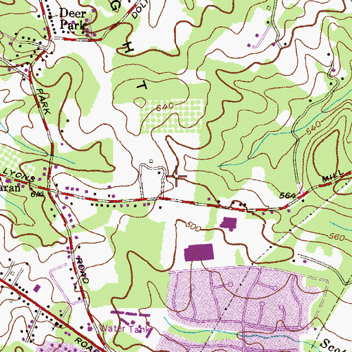 Topographic Map of Rolling Ridge, MD