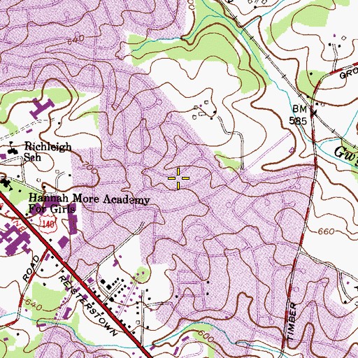 Topographic Map of Suburbia, MD