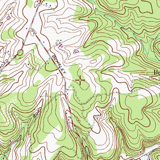 Topographic Map of Bentley Hills, MD