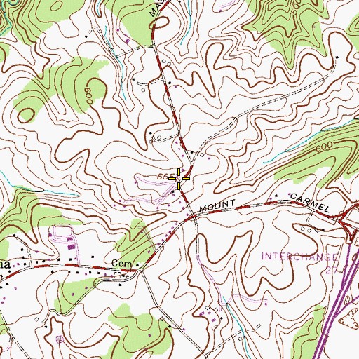 Topographic Map of Brandy Springs, MD