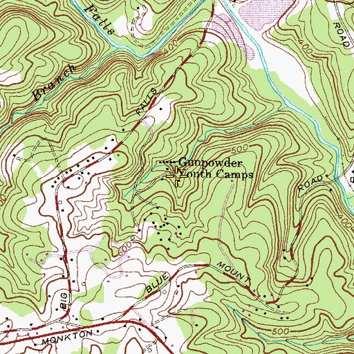 Topographic Map of Camp Alkor, MD