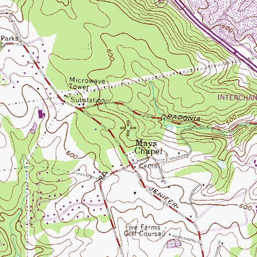 Topographic Map of Chapelgate, MD