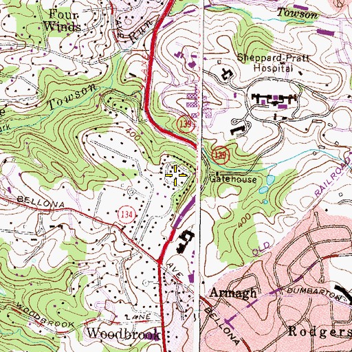 Topographic Map of Cloisters, MD