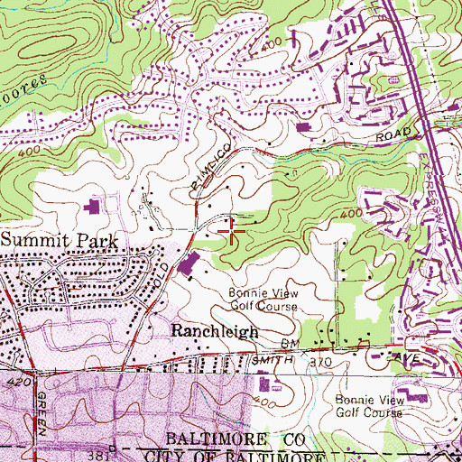 Topographic Map of Falls Gable, MD