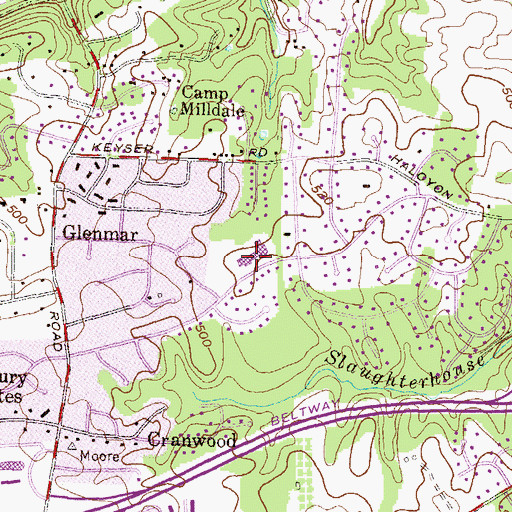 Topographic Map of Fort Garrison Elementary School, MD