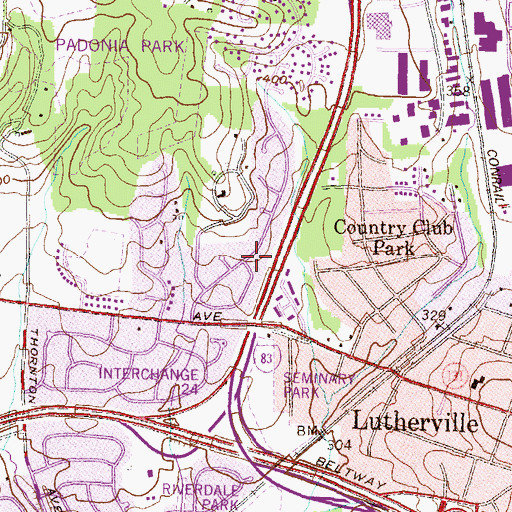 Topographic Map of Grace English Evangelical Lutheran Church, MD