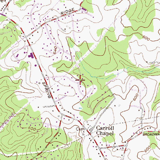 Topographic Map of Green Valley North, MD