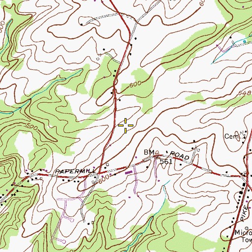 Topographic Map of Jackson Ridge, MD
