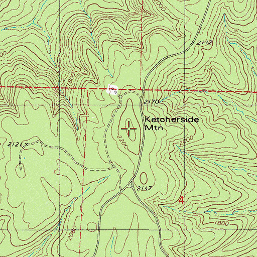 Topographic Map of Ketcherside Mountain, AR