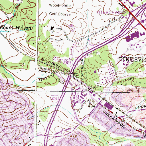 Topographic Map of Roslyn Station, MD