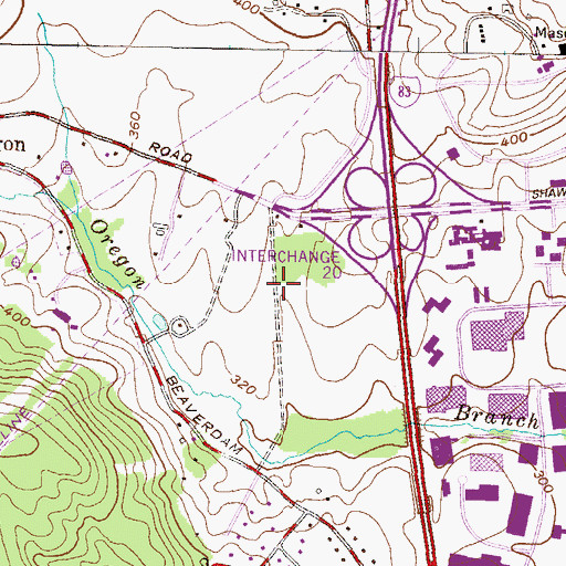 Topographic Map of Shawan at Hunt Valley, MD