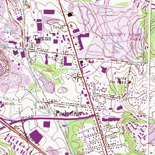 Topographic Map of Texas United Methodist Church, MD