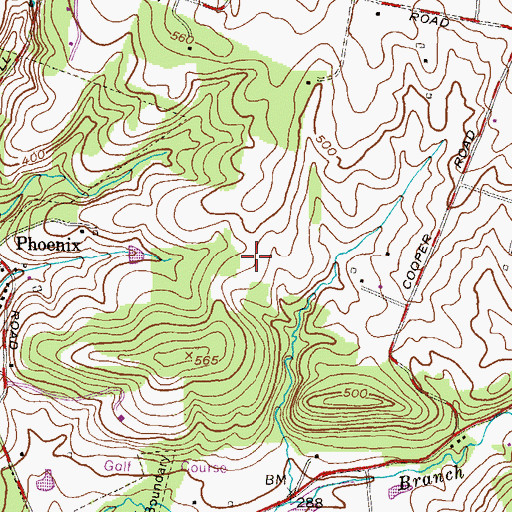 Topographic Map of The Highlands of Hunt Valley, MD