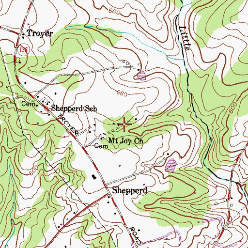 Topographic Map of Vance Valley, MD