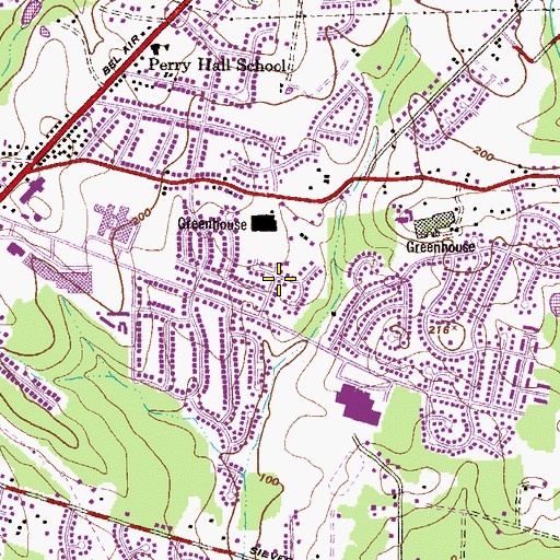 Topographic Map of Brookhurst, MD