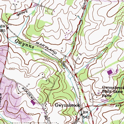 Topographic Map of Gunrich (historical), MD