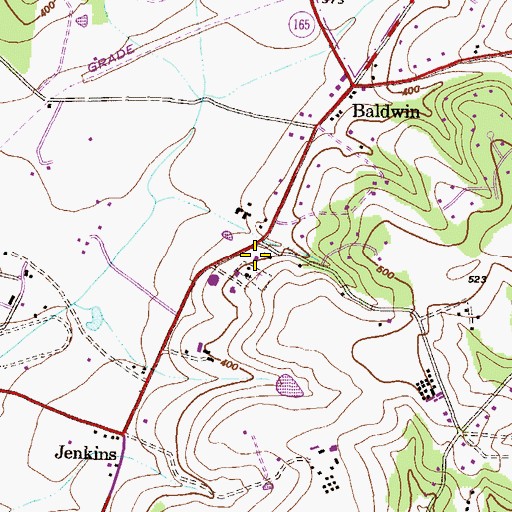 Topographic Map of Saint Johns School, MD
