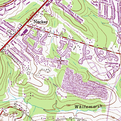 Topographic Map of Silvergate East, MD