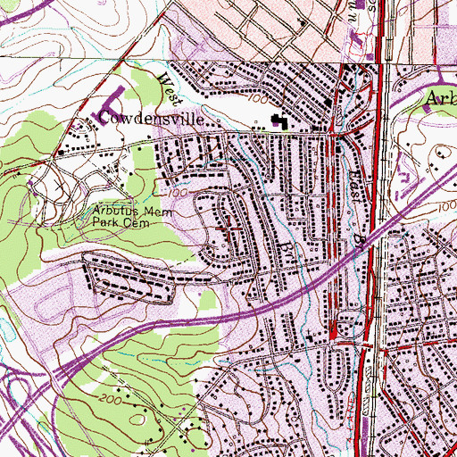 Topographic Map of Arbour Manor, MD