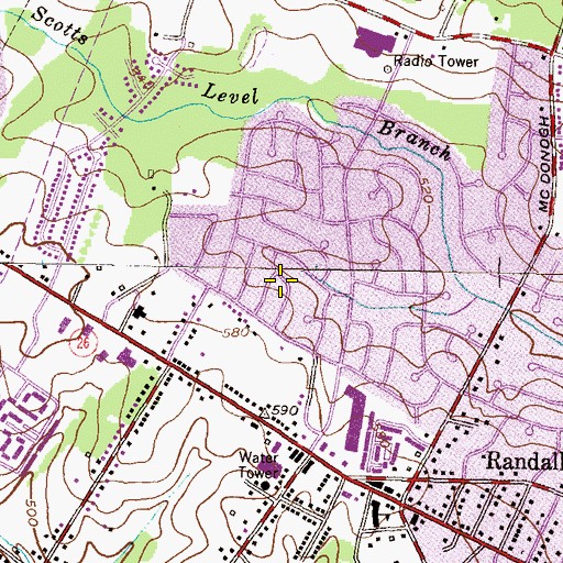 Topographic Map of Randall Ridge, MD