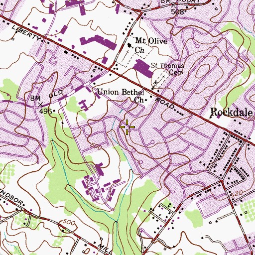 Topographic Map of Stevenswood, MD