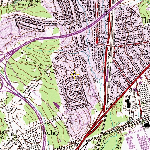 Topographic Map of Wynnewood, MD