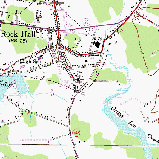 Topographic Map of Rock Hall Museum, MD