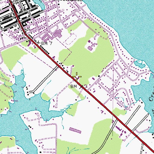 Topographic Map of Saint Michaels Village Shopping Center, MD