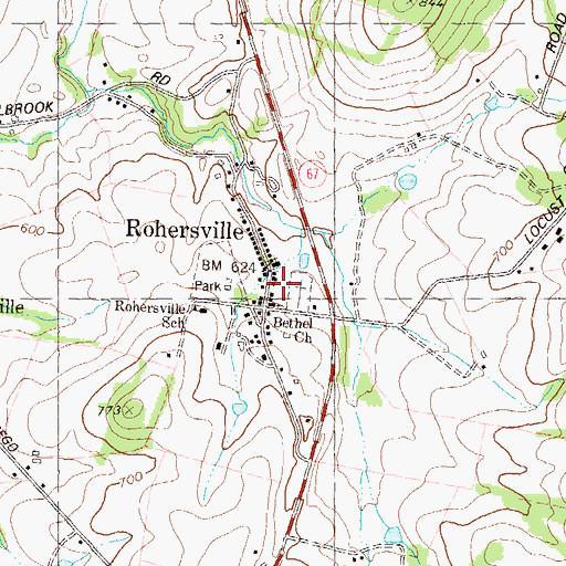 Topographic Map of Rohrersville, MD