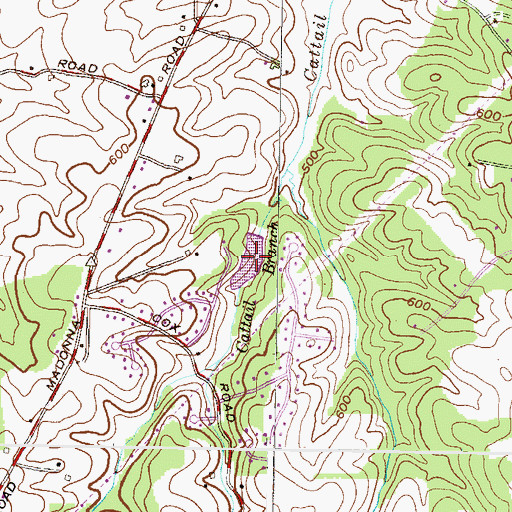 Topographic Map of Cattail Reservoir, MD
