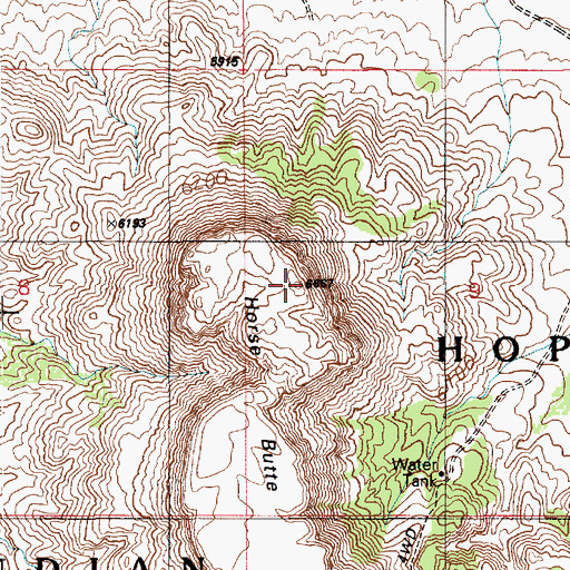 Topographic Map of Horse Butte, AZ