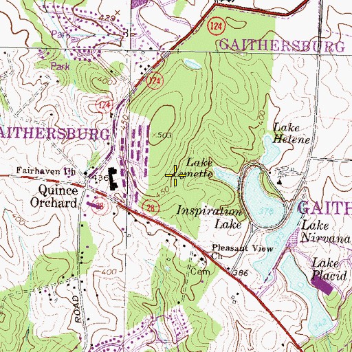 Topographic Map of Lake Nirvana, MD