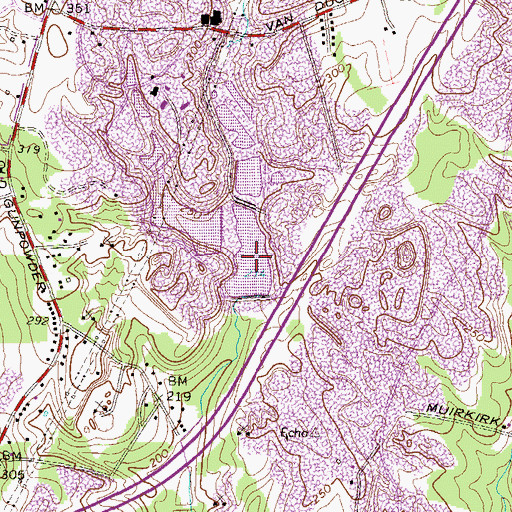 Topographic Map of Contee Main Settling Pond, MD
