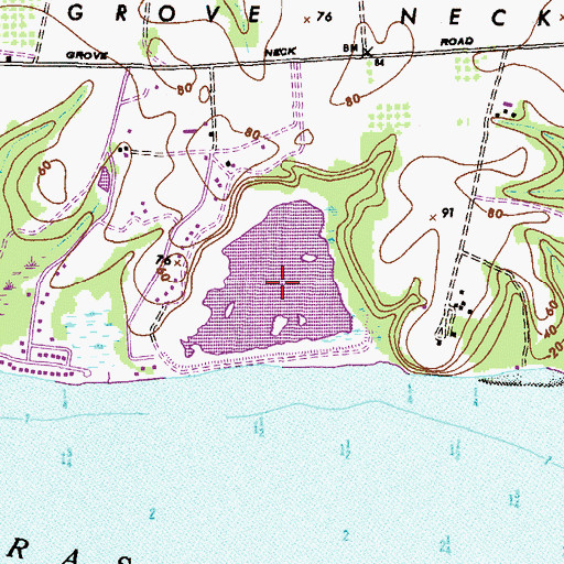 Topographic Map of Grove Point Disposal Area Lake, MD