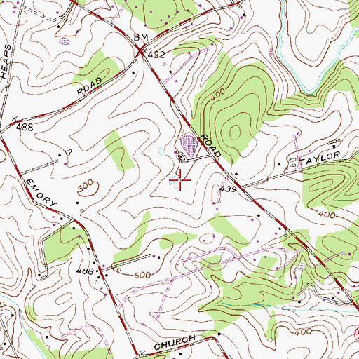 Topographic Map of Rock Ridge Ponds, MD