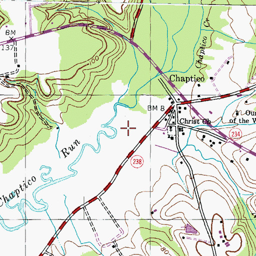 Topographic Map of Chaptico Creek, MD
