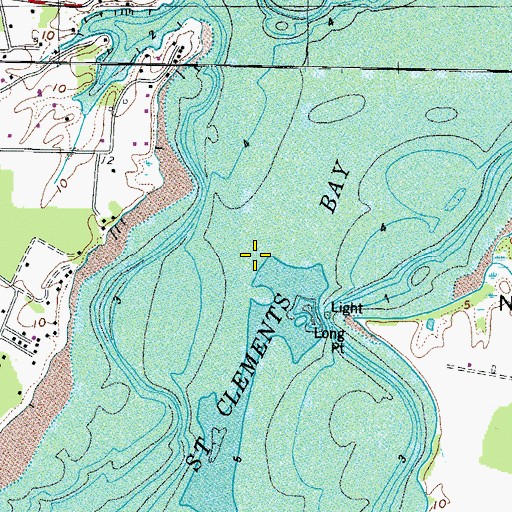 Topographic Map of Saint Celments Bay, MD