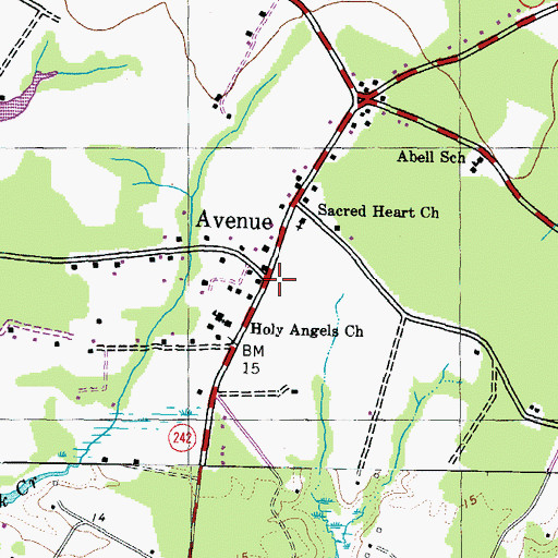 Topographic Map of Avenue, MD
