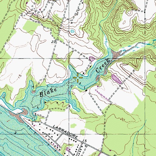Topographic Map of Blake Creek, MD