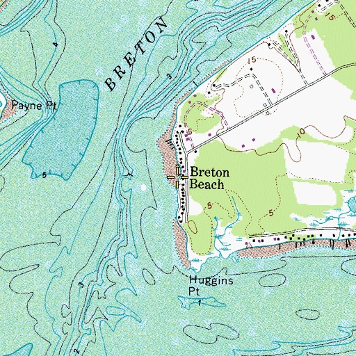 Topographic Map of Breton Beach, MD
