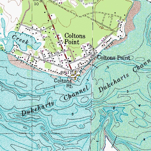 Topographic Map of Coltons Point, MD